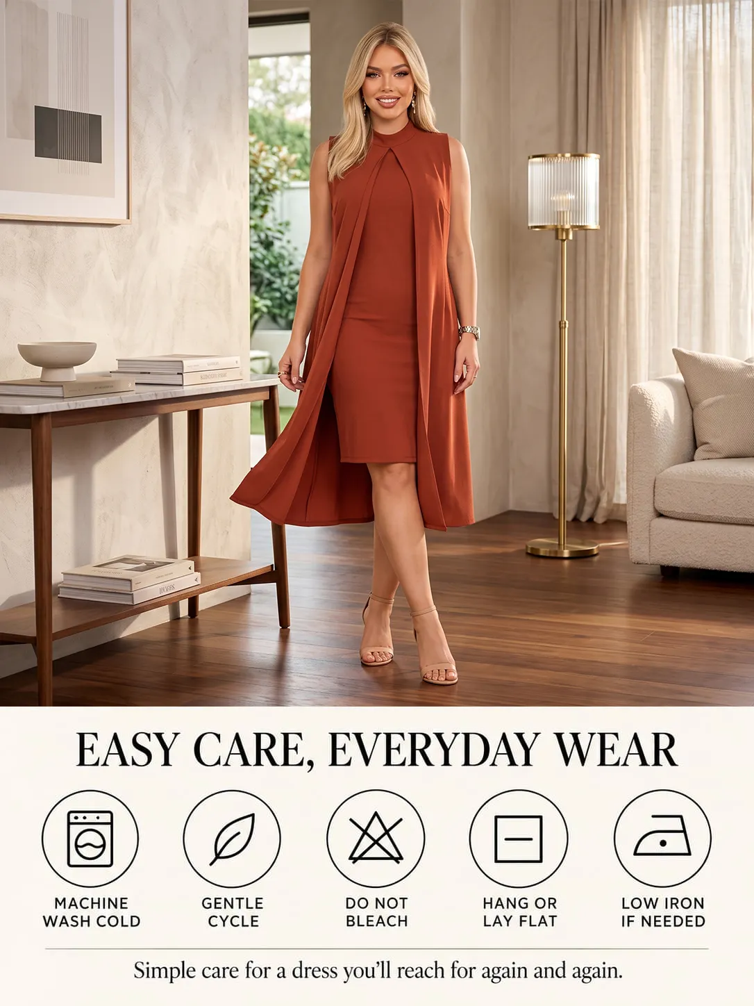 Elegant Layered Sleeveless Midi Dress