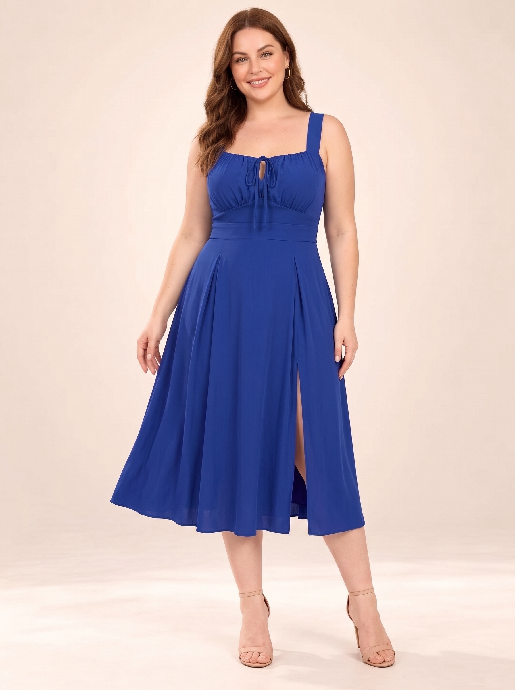 Everyday Grace Square-Neck Tie-Waist Dress