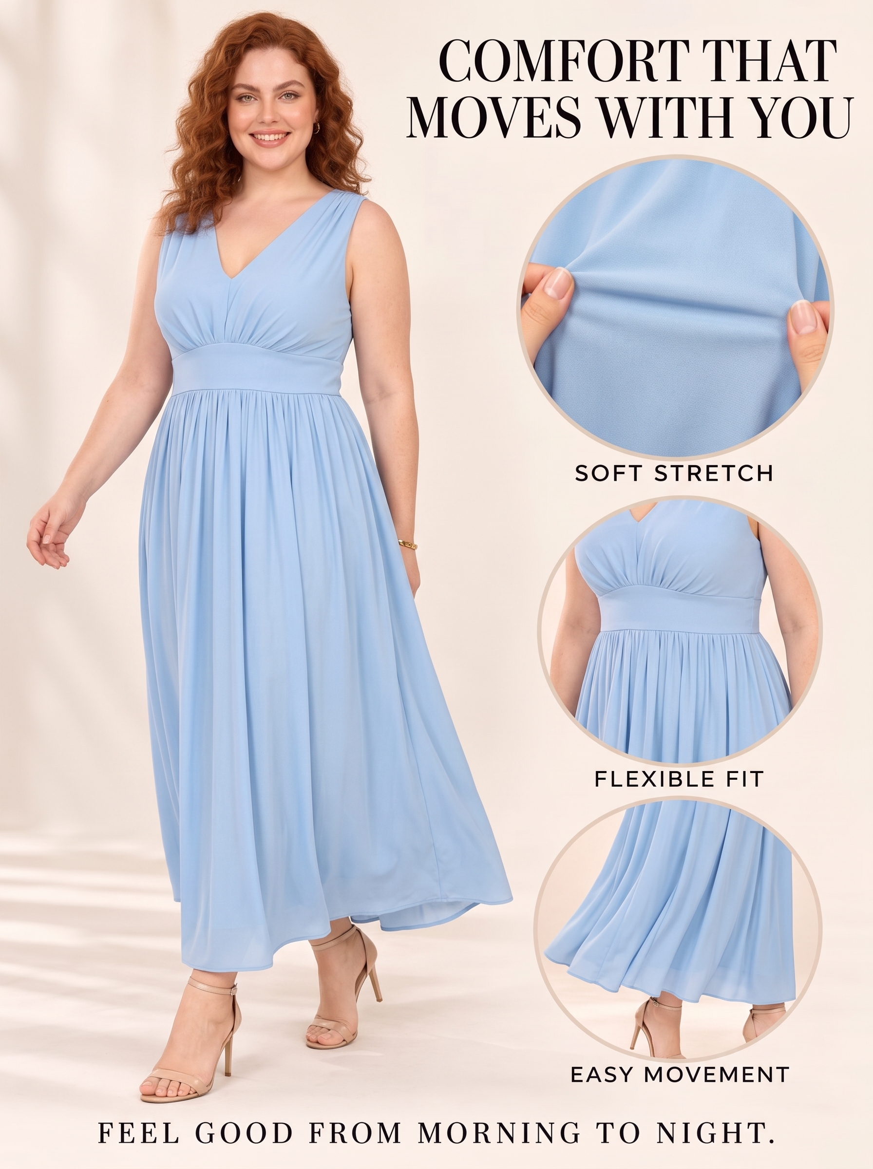 Everyday V-Neck Gathered Maxi Dress