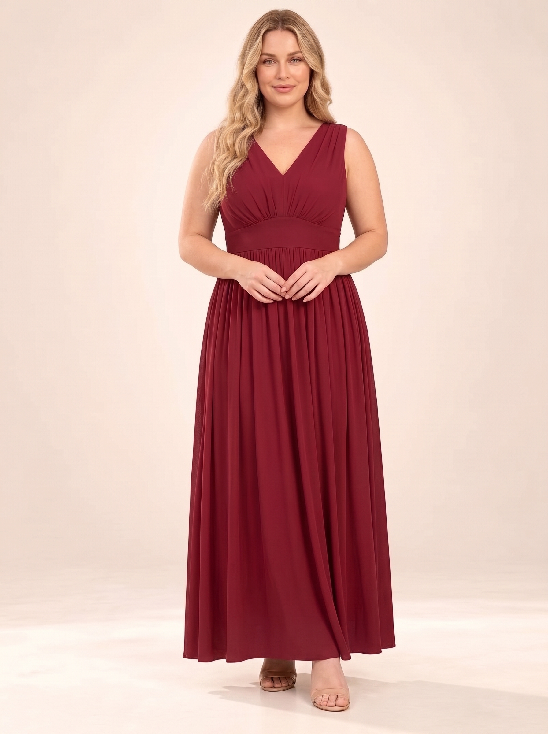 Everyday V-Neck Gathered Maxi Dress