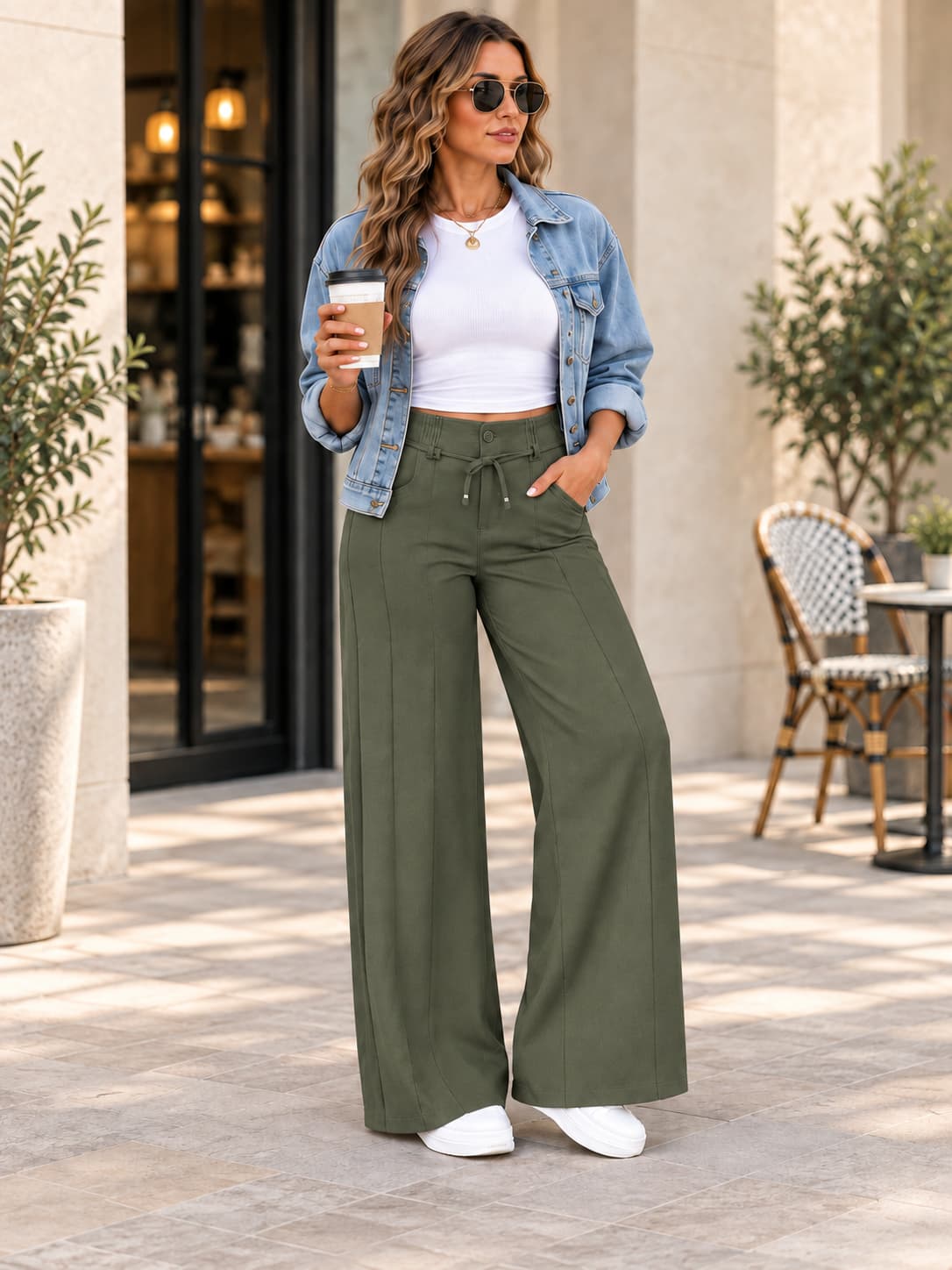 Women's Wide Leg Pants High Waist Loose Trousers