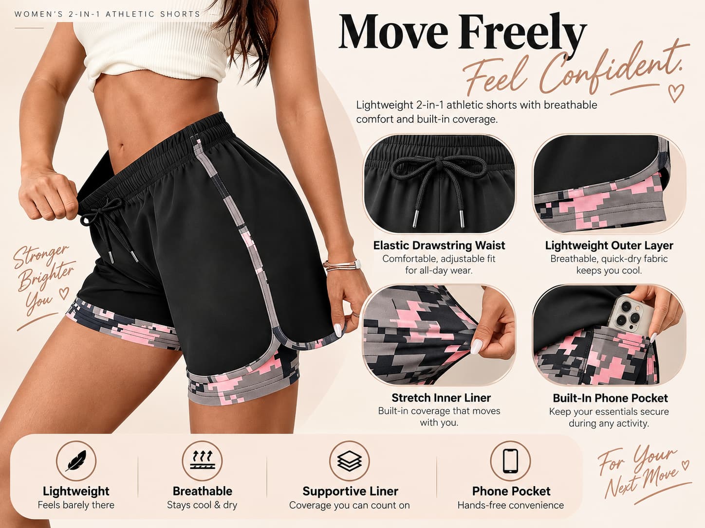 FlexMove 2-in-1 Athletic Shorts