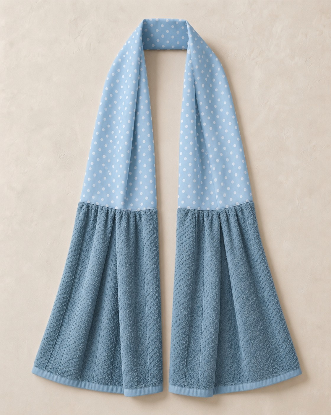 Pastel Blue Polka‑Dot Kitchen Ease Towel Scarf