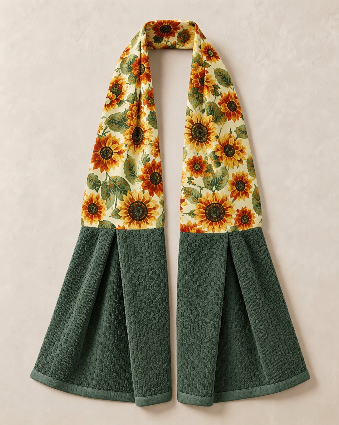 Sunflower Print Garden Kitchen Ease Towel Scarf