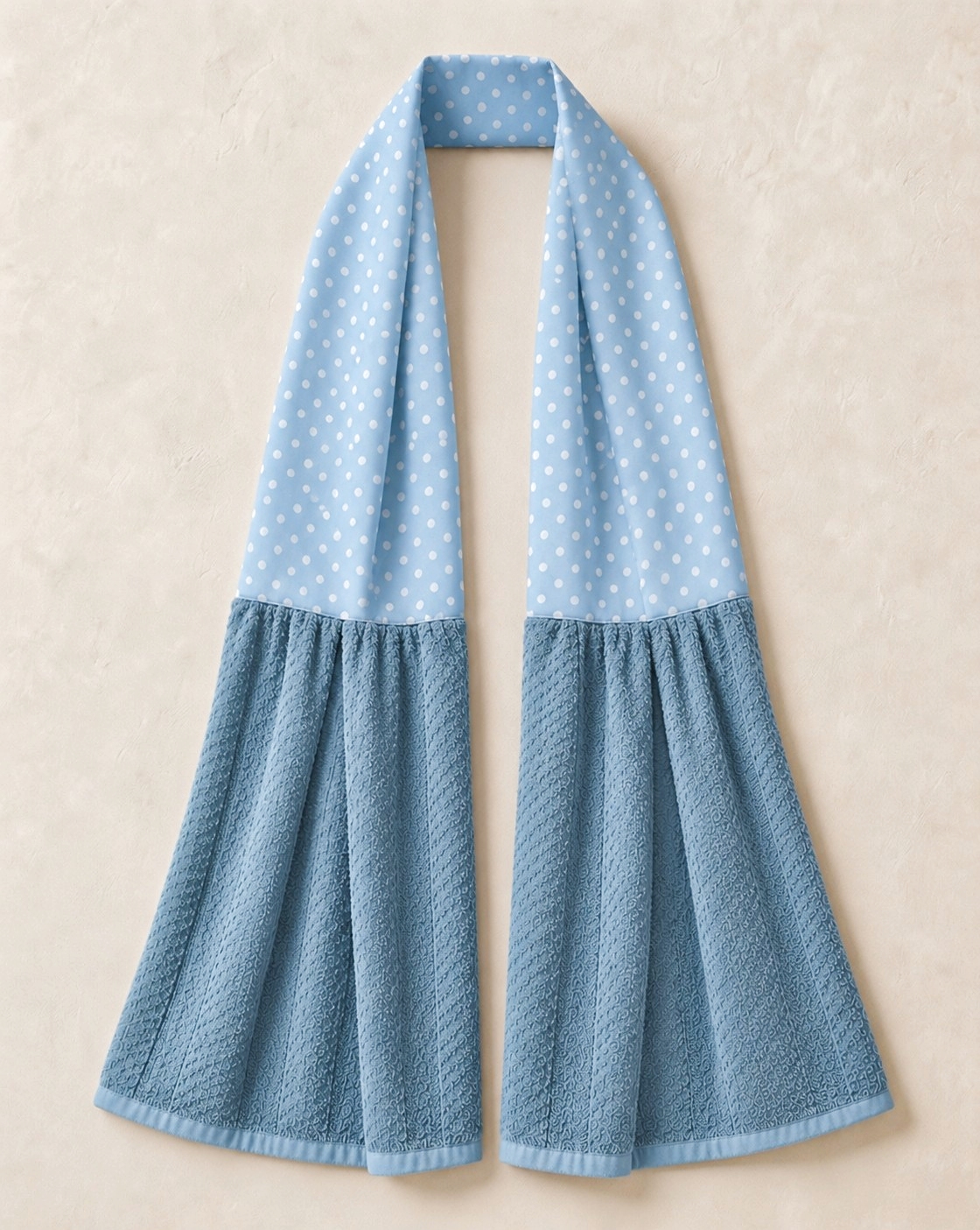 Pastel Blue Polka‑Dot Kitchen Ease Towel Scarf