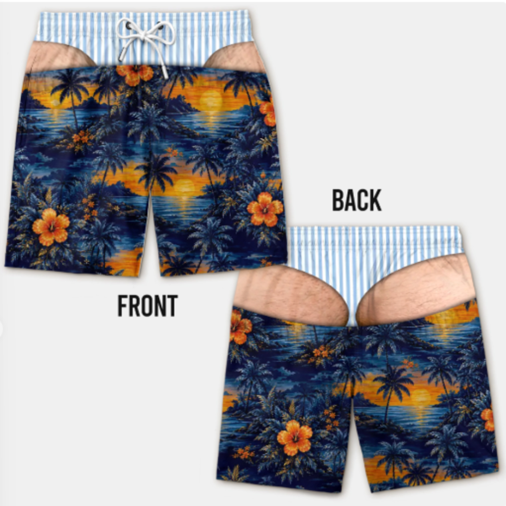 Dusk Beach Playful Print Shorts