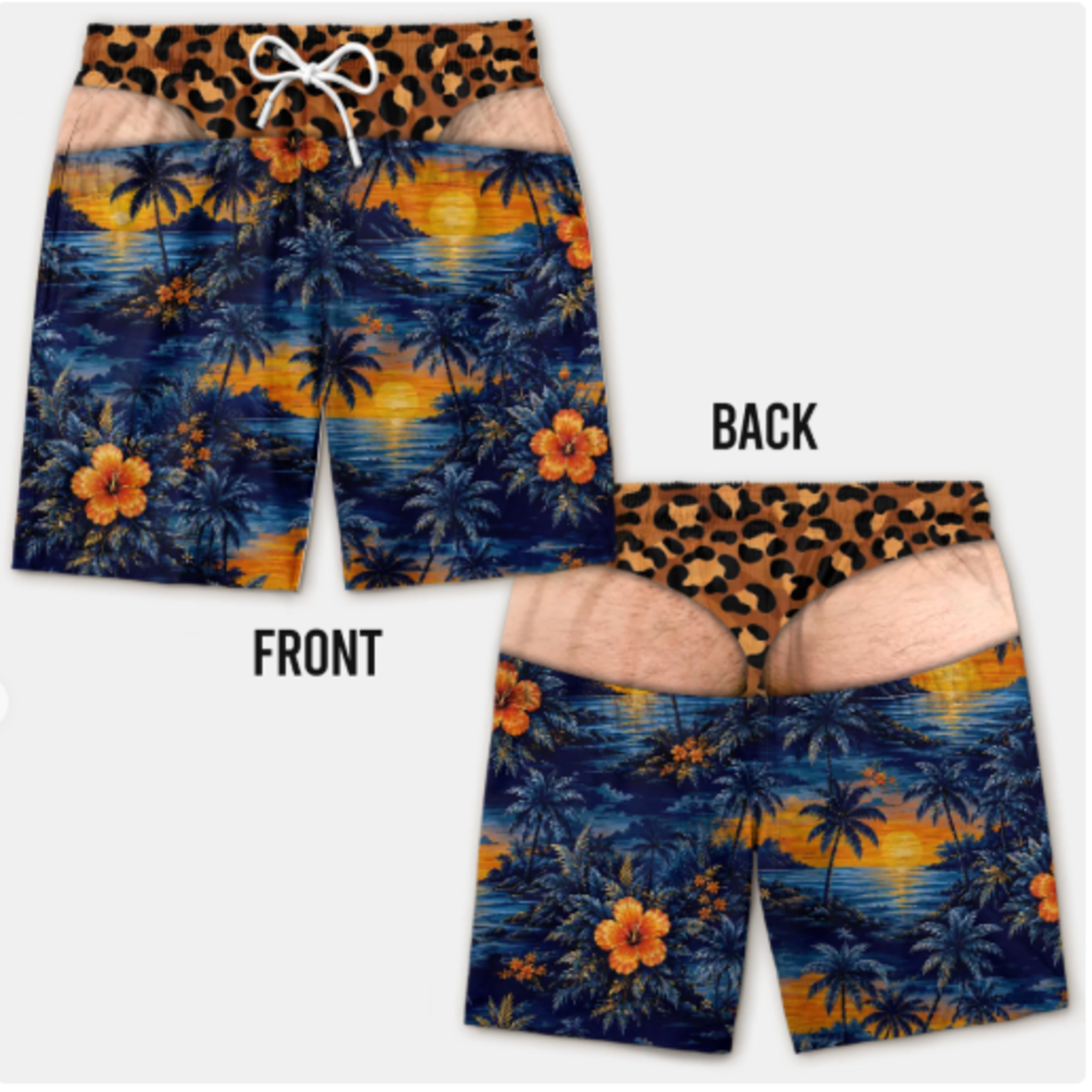 Dusk Beach Playful Print Shorts
