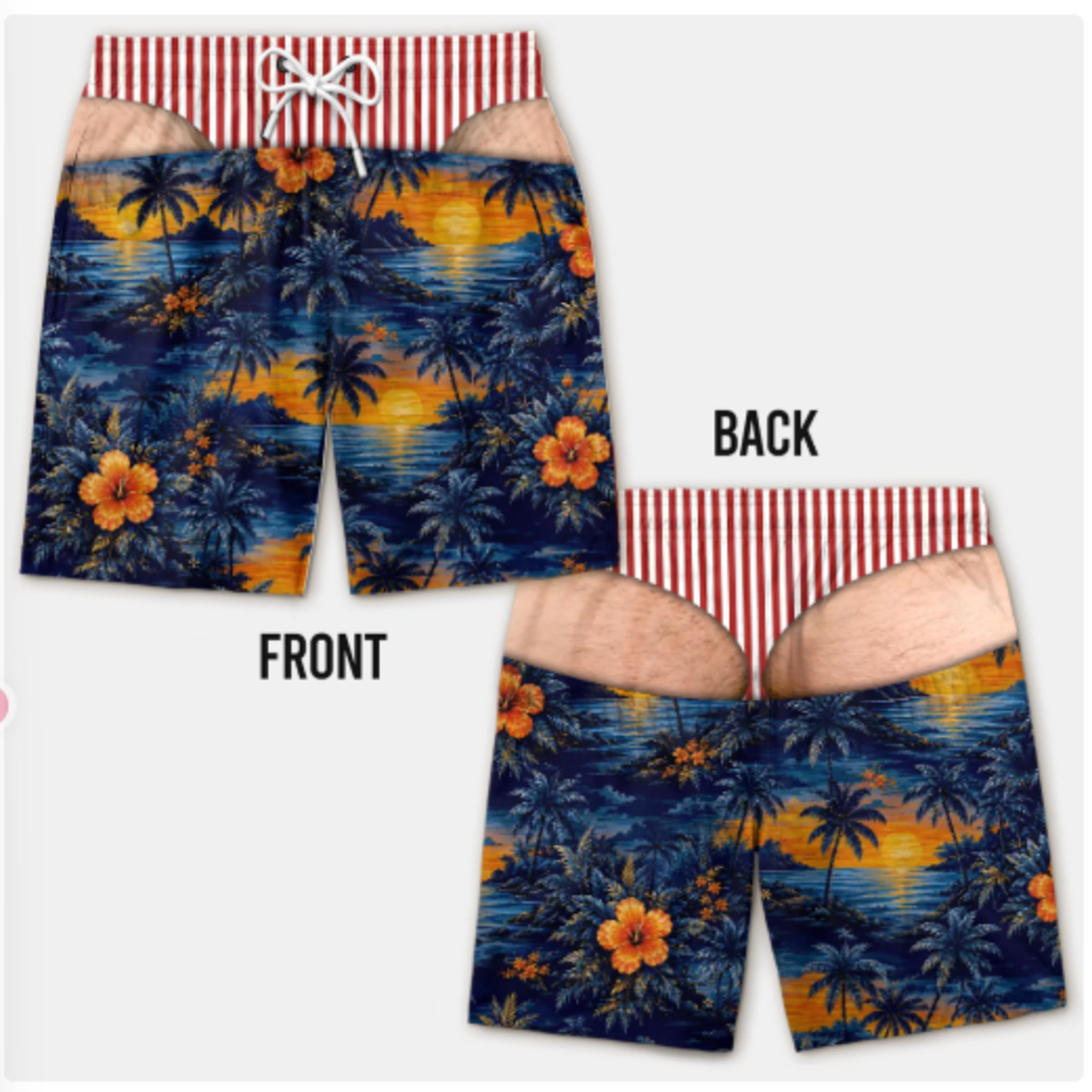 Dusk Beach Playful Print Shorts