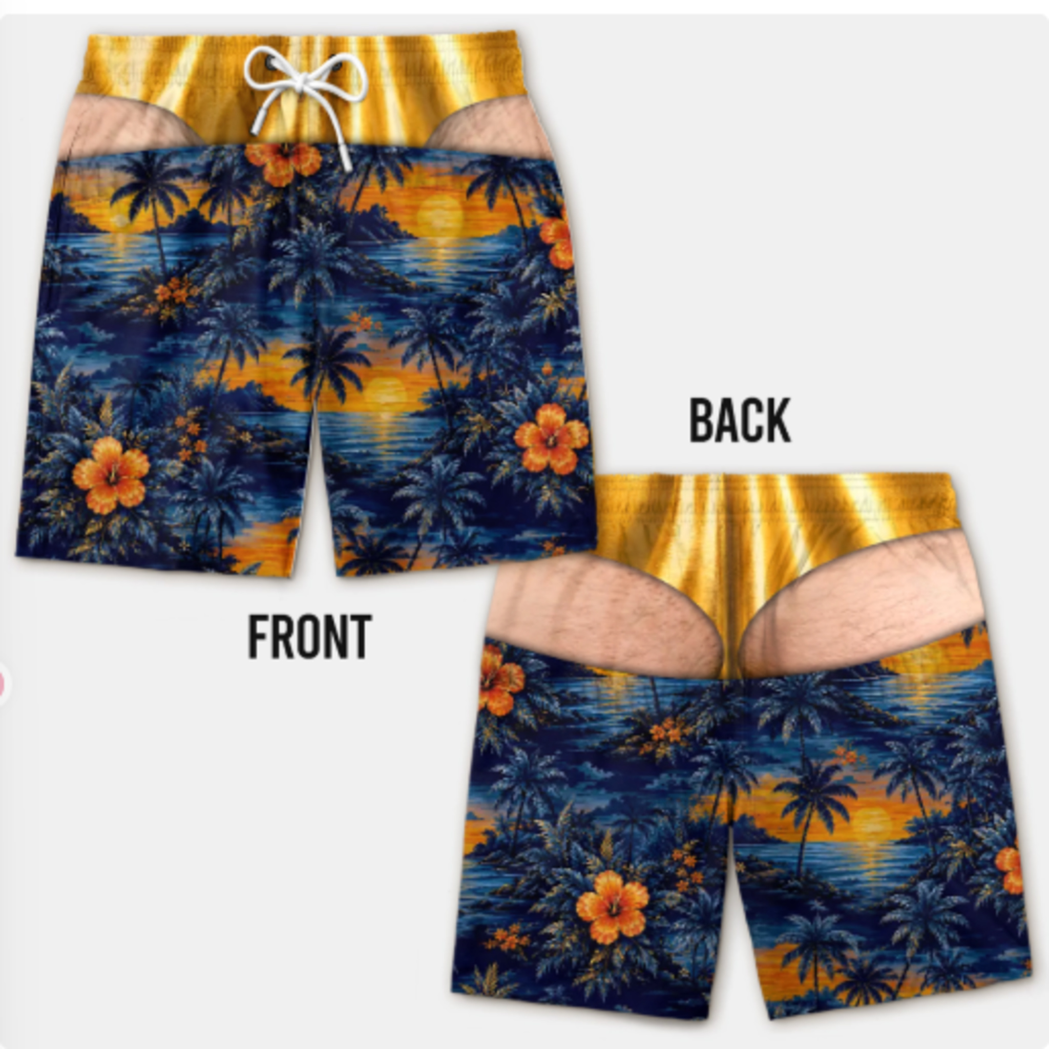 Dusk Beach Playful Print Shorts