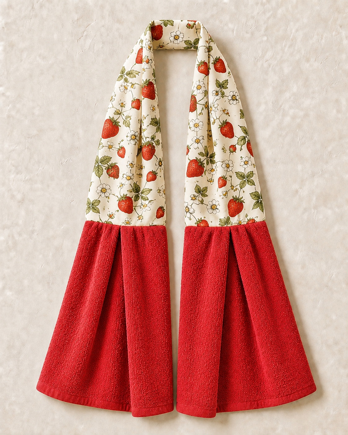 Sweet Strawberry Bloom Kitchen Ease Towel Scarf