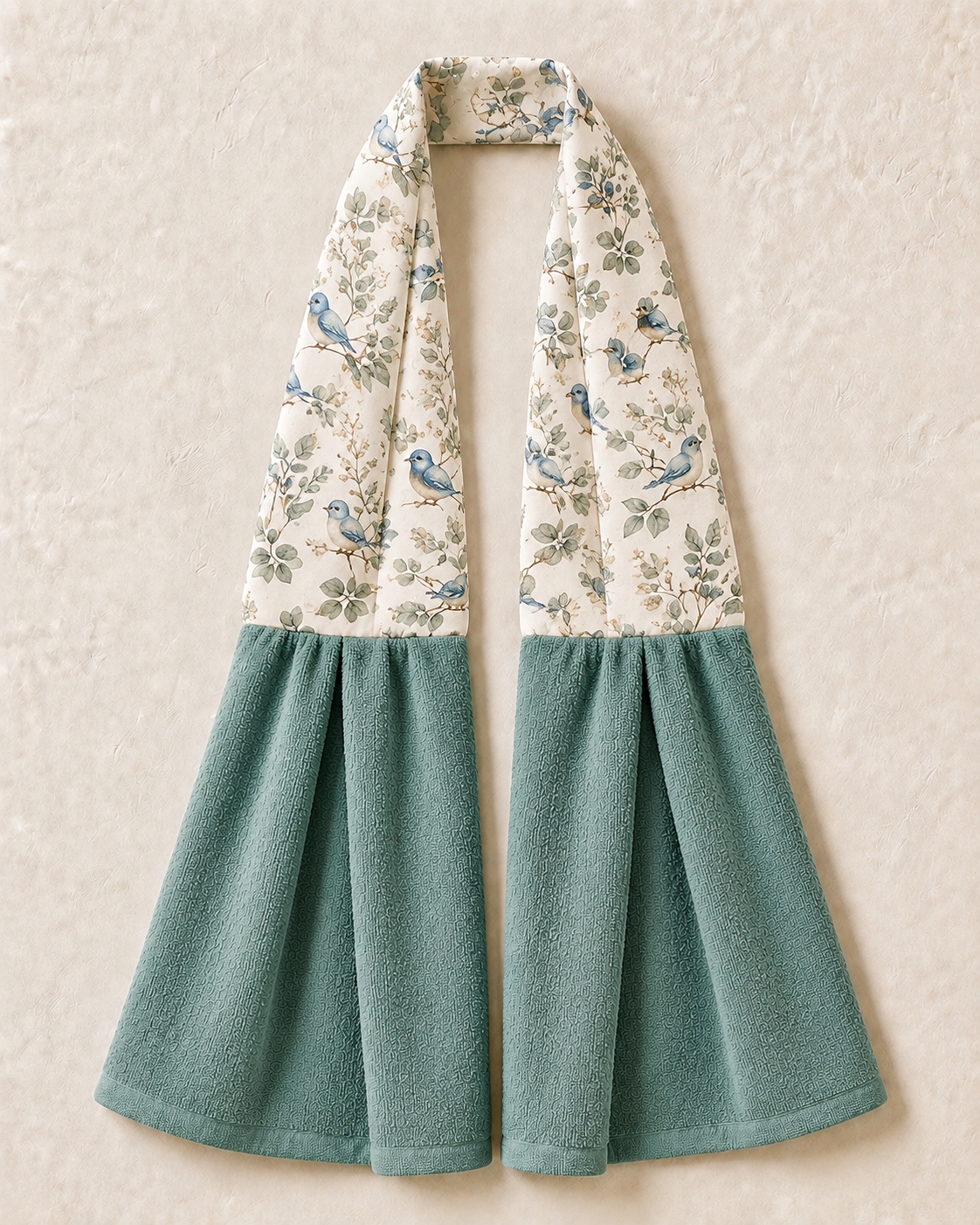 Gentle Blue Bird Garden Kitchen Ease Towel Scarf