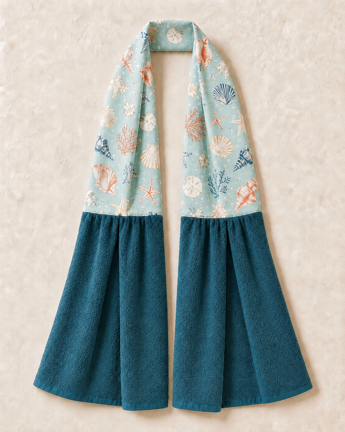 Coastal Shell Seaside Kitchen Ease Towel Scarf