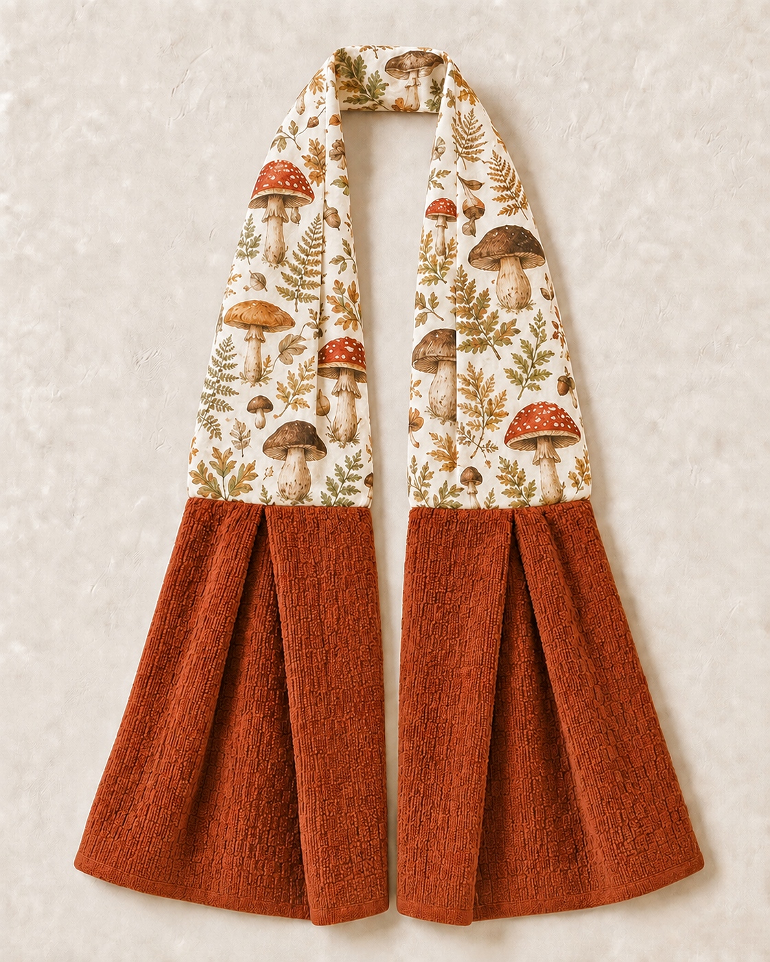 Rustic Mushroom Woodland Kitchen Ease Towel Scarf