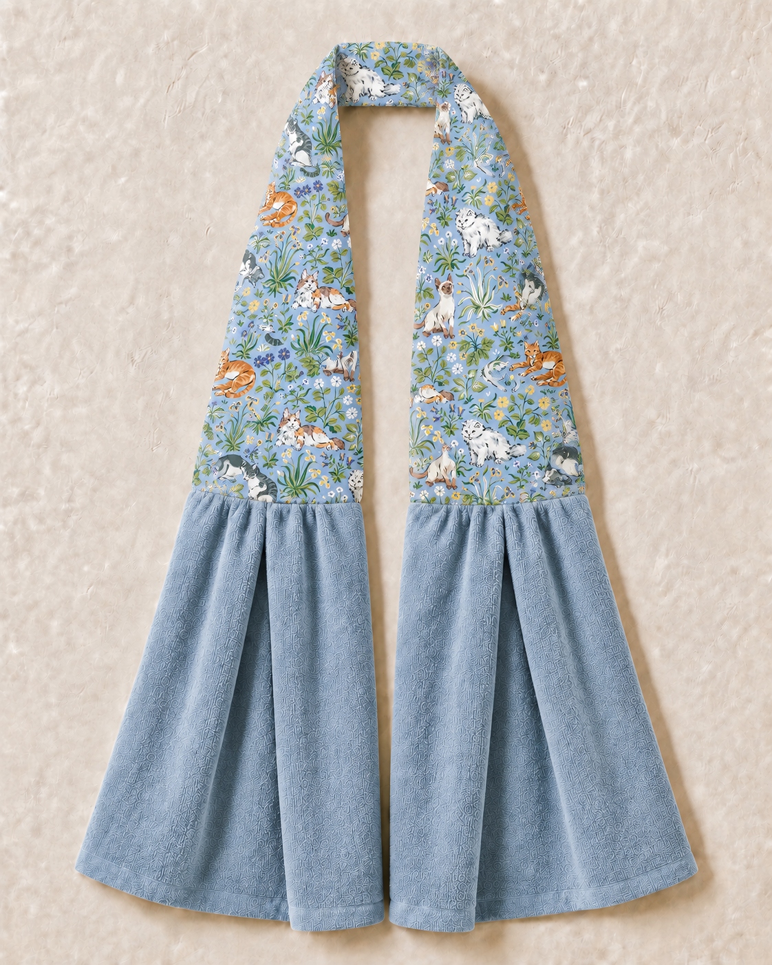 Cute Kitty Meadow Kitchen Ease Towel Scarf