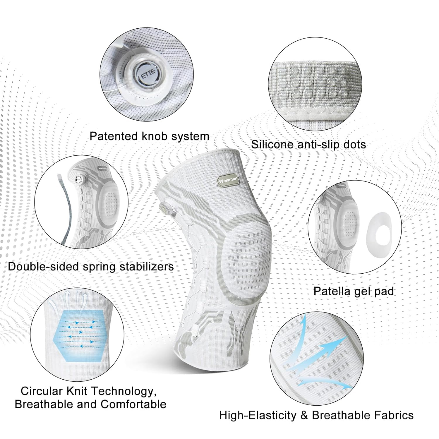 Weisman Adjustable Dial Knee Brace Support