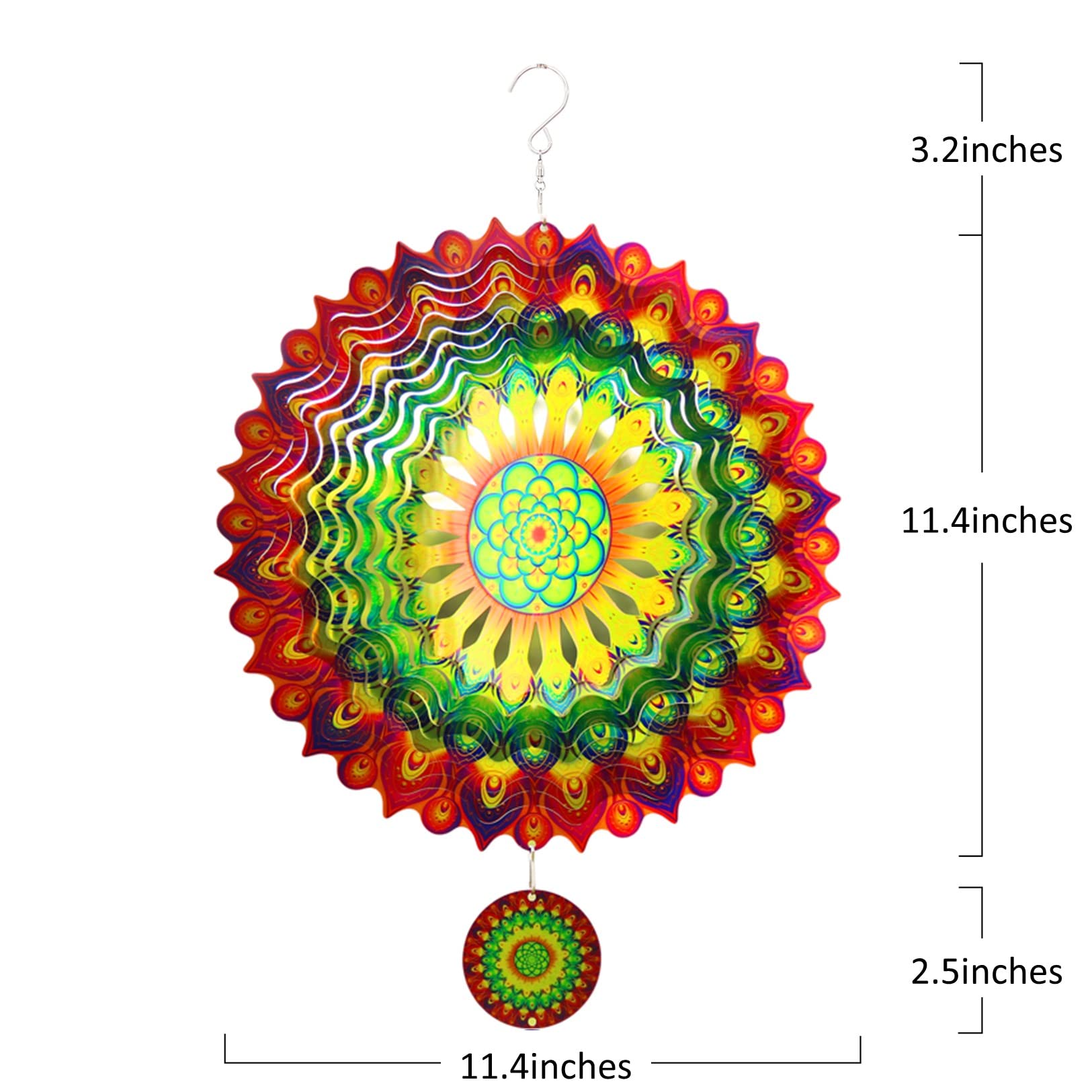 Colorful 3D rotating wind chimes