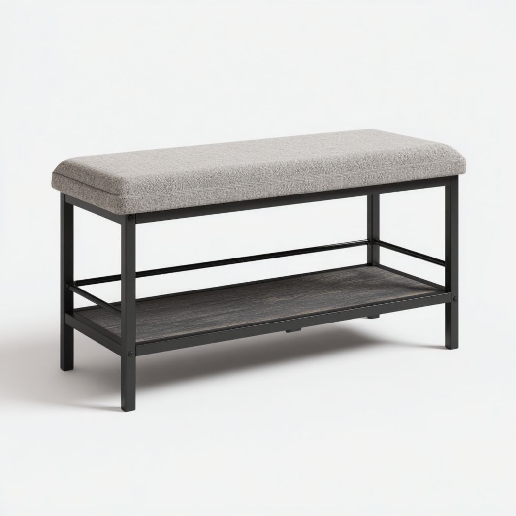 Produit: Banc avec Structure Métallique et Assise Tissée-Dci Furniture