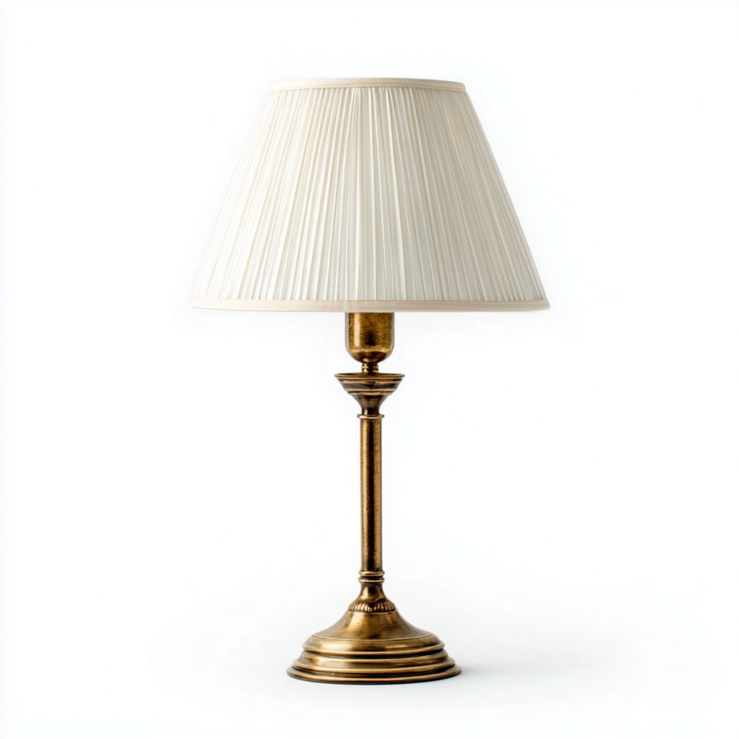 Lampe de table en métal avec abat-jour plissé en tissu-Dci Furniture