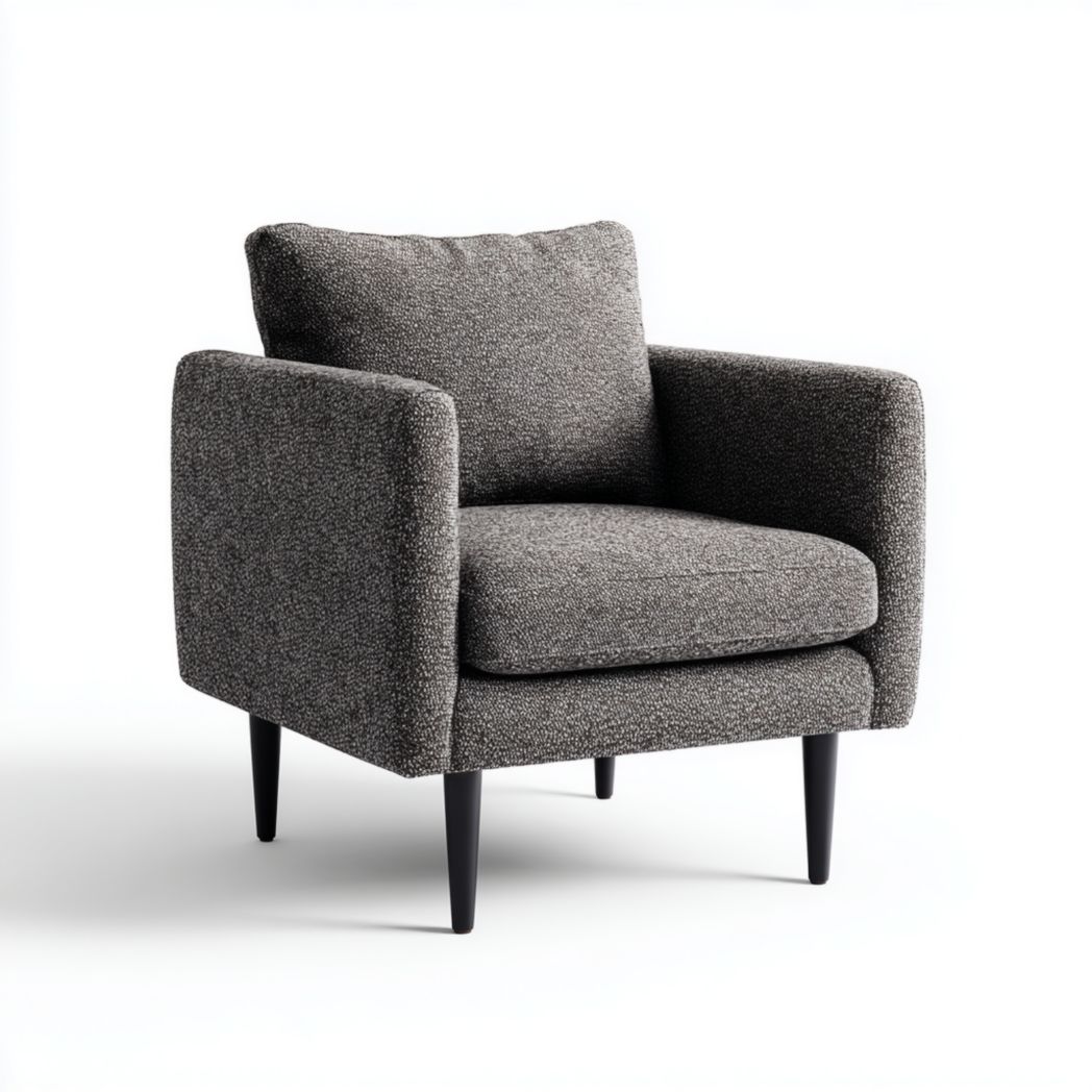 Fauteuil de Salon en Tissu Gris Anthracite avec Pieds en Bois Noir-Dci Furniture