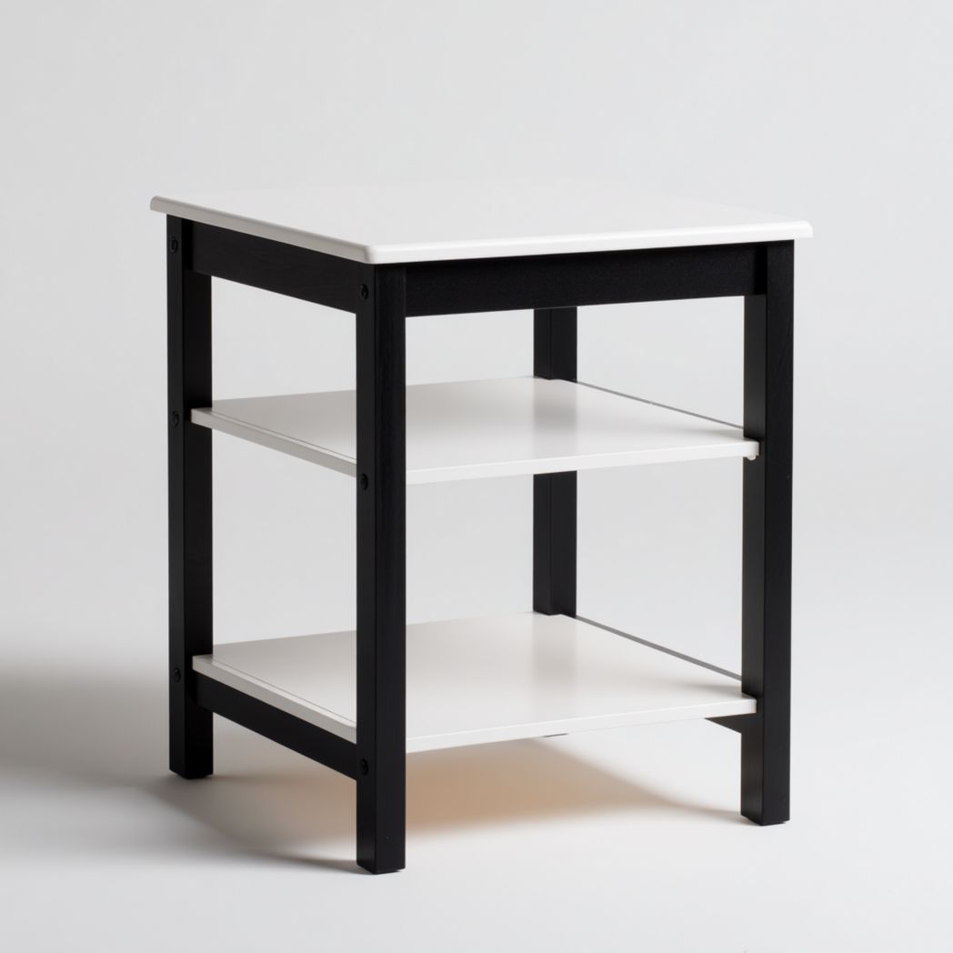 Étagère de rangement à trois niveaux, noire et blanche-Dci Furniture