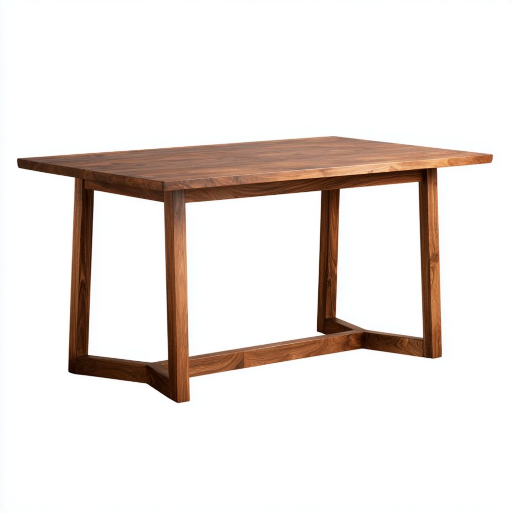 Table de repas rectangulaire en bois de sheesham massif avec structure en H-Rr Furniture