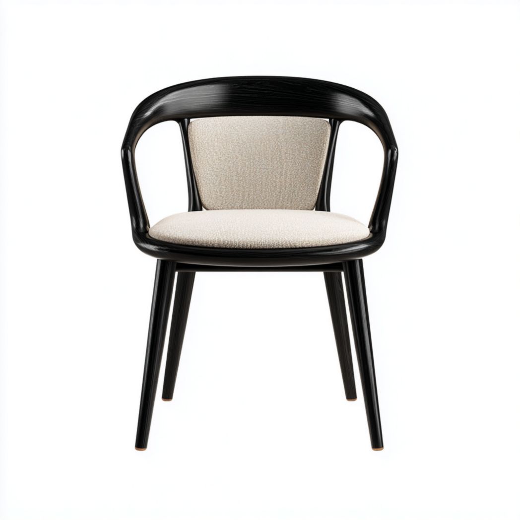 Chaise de salle à manger en bois massif avec assise rembourrée-Rr Furniture