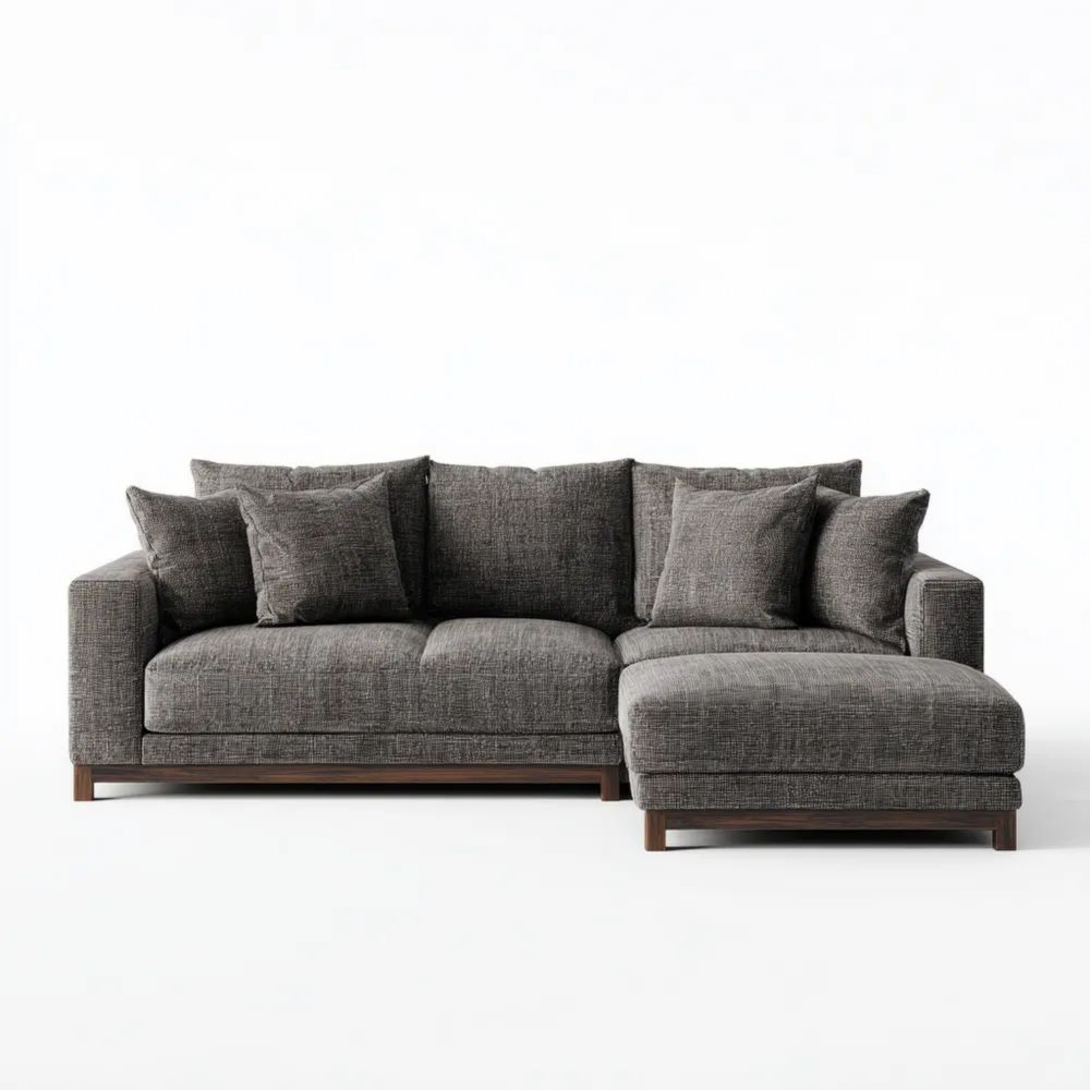 Canapé d'angle tissu 250x150x85 cm - Gris Foncé - Design moderne