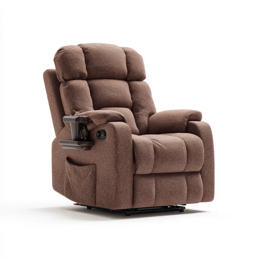 Fauteuil Relaxation Tissu 80x90x100 cm - Marron - Confort Maximal