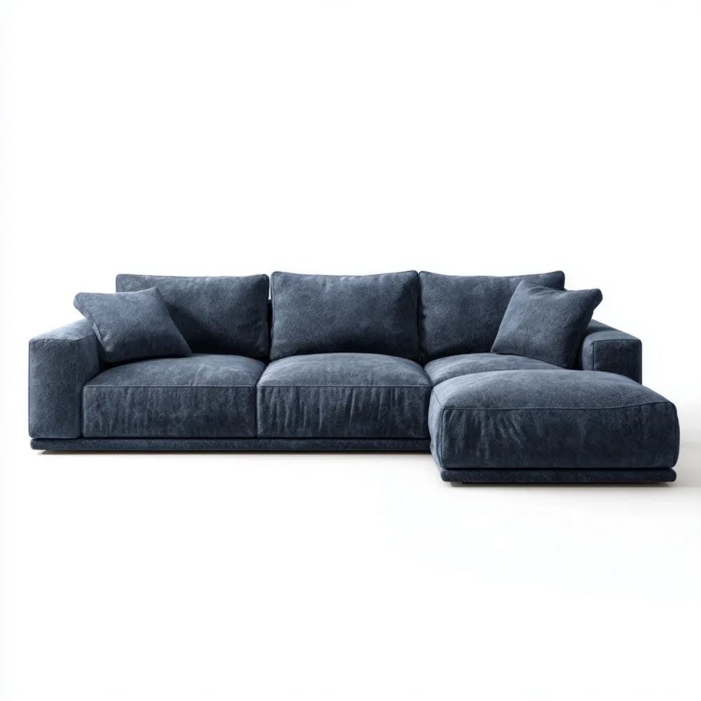 Canapé d'angle Tissu 300x100x80 cm - Bleu Foncé