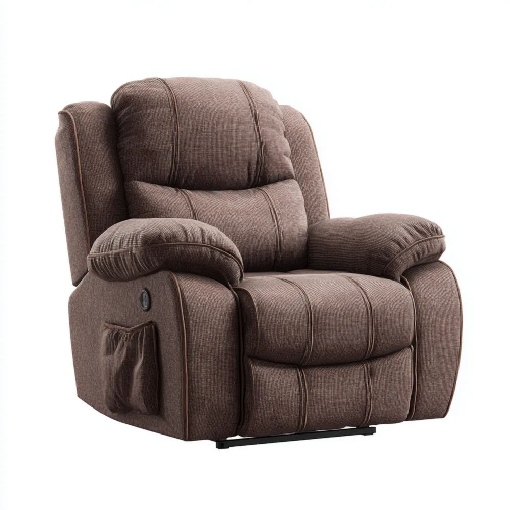Fauteuil Inclinable 85x90x105 cm - Tissu Brun - Confort Moderne