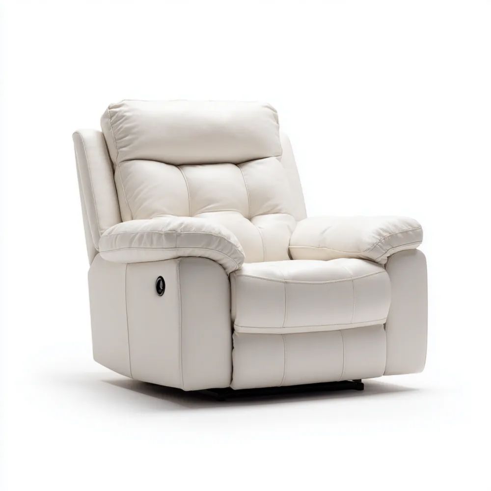 Fauteuil de détente Cuir Synthétique 90x85x105 cm - Blanc - Design Confortable