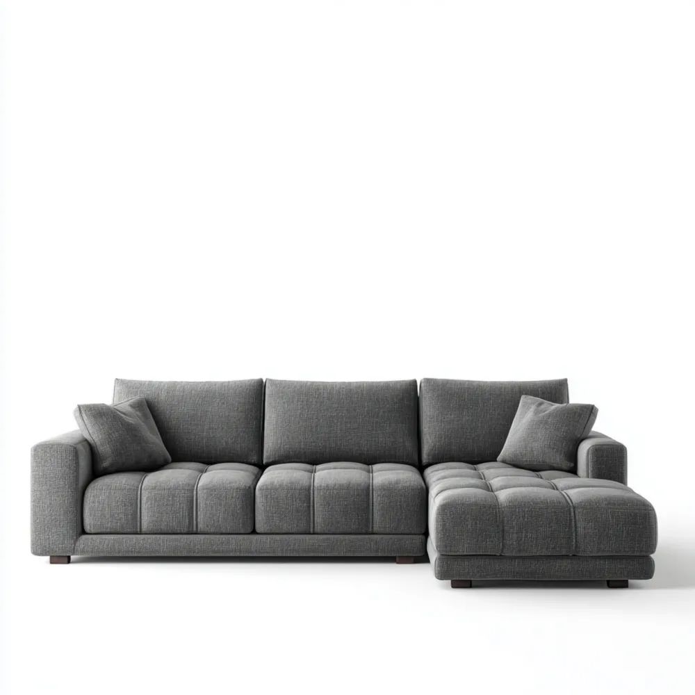 Canapé d'angle Tissu 300x180x85 cm – Gris Foncé – Design Contemporain-placelino