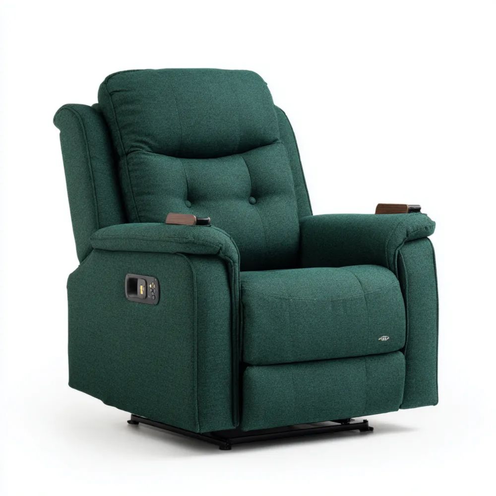 Fauteuil Relax Électrique Tissu 90x100x100 cm - Vert - Confort Moderne-placelino