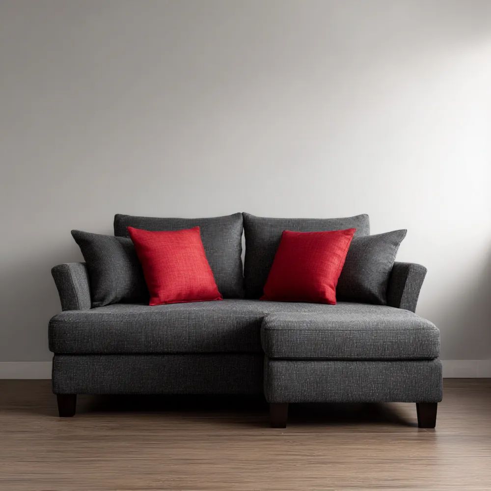 Canapé d'angle en tissu 200x140x85 cm - Gris Foncé-placelino