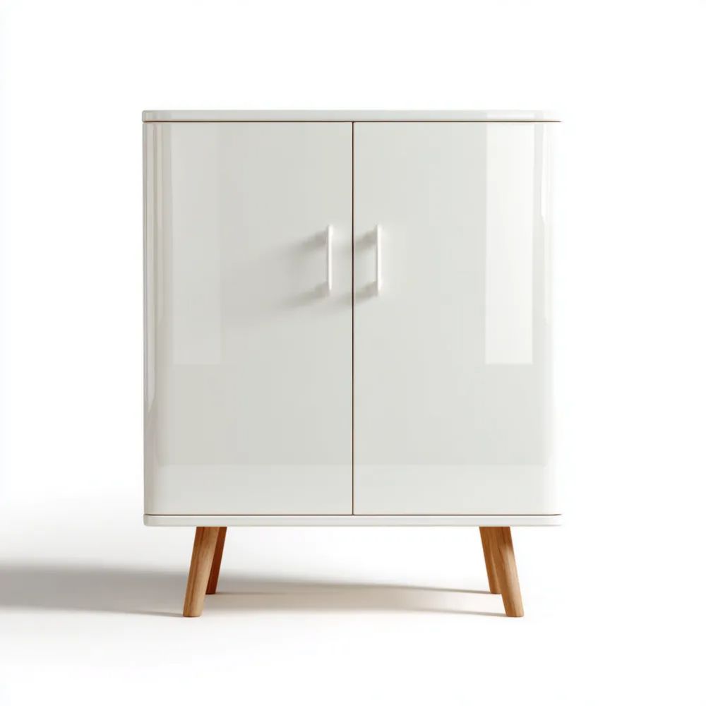 Armoire de rangement 80x40x90 cm en Bois laqué – Blanc – Design moderne-placelino
