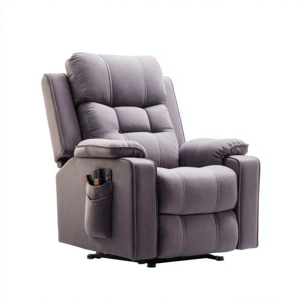 Fauteuil Relaxation Tissu Rembourré 85x90x105 cm - Gris - Design Confortable-placelino