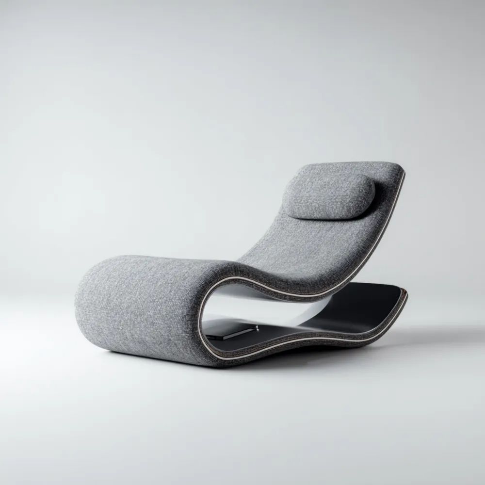 Chaise longue moderne - Tissu 180x60x70 cm – Gris-placelino