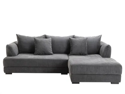 Sofá rinconero de interior 260x160x85 cm - tejido gris - diseño moderno-Sofauppad