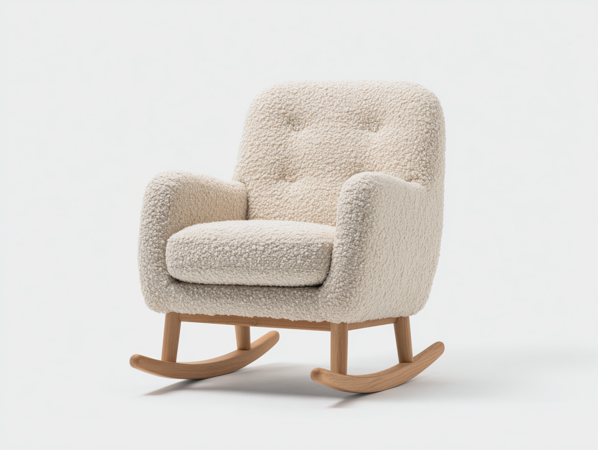 Mecedora tapizada de tela 72x82x96 cm - beige - diseño acogedor para salón-Sofauppad