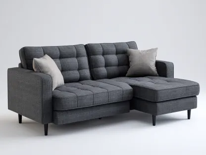 Sofá rinconero tapizado de tejido 240x160x85 cm - Gris - Diseño moderno-Sofauppad