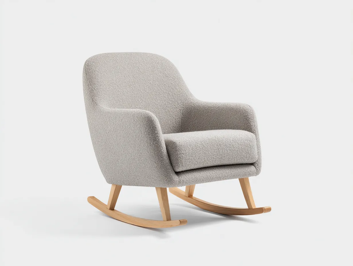 Mecedora tapizada de tejido 75x85x95 cm - Gris - Diseño moderno-Sofauppad