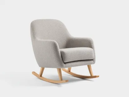 Mecedora tapizada de tejido 75x85x95 cm - Gris - Diseño moderno-Sofauppad