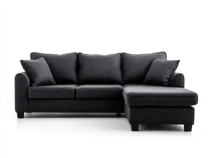 Sofá rinconero tapizado de tela 250x165x85 cm - gris oscuro - diseño moderno para salón-Sofauppad