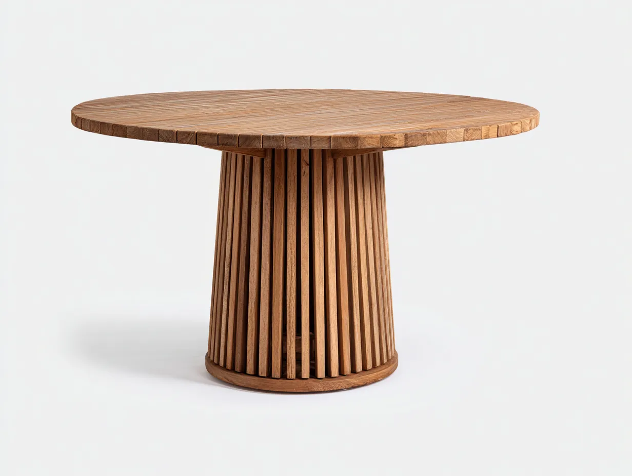 Mesas de jardín madera 120x120x75cm marrón para exterior - diseño natural-Sofauppad