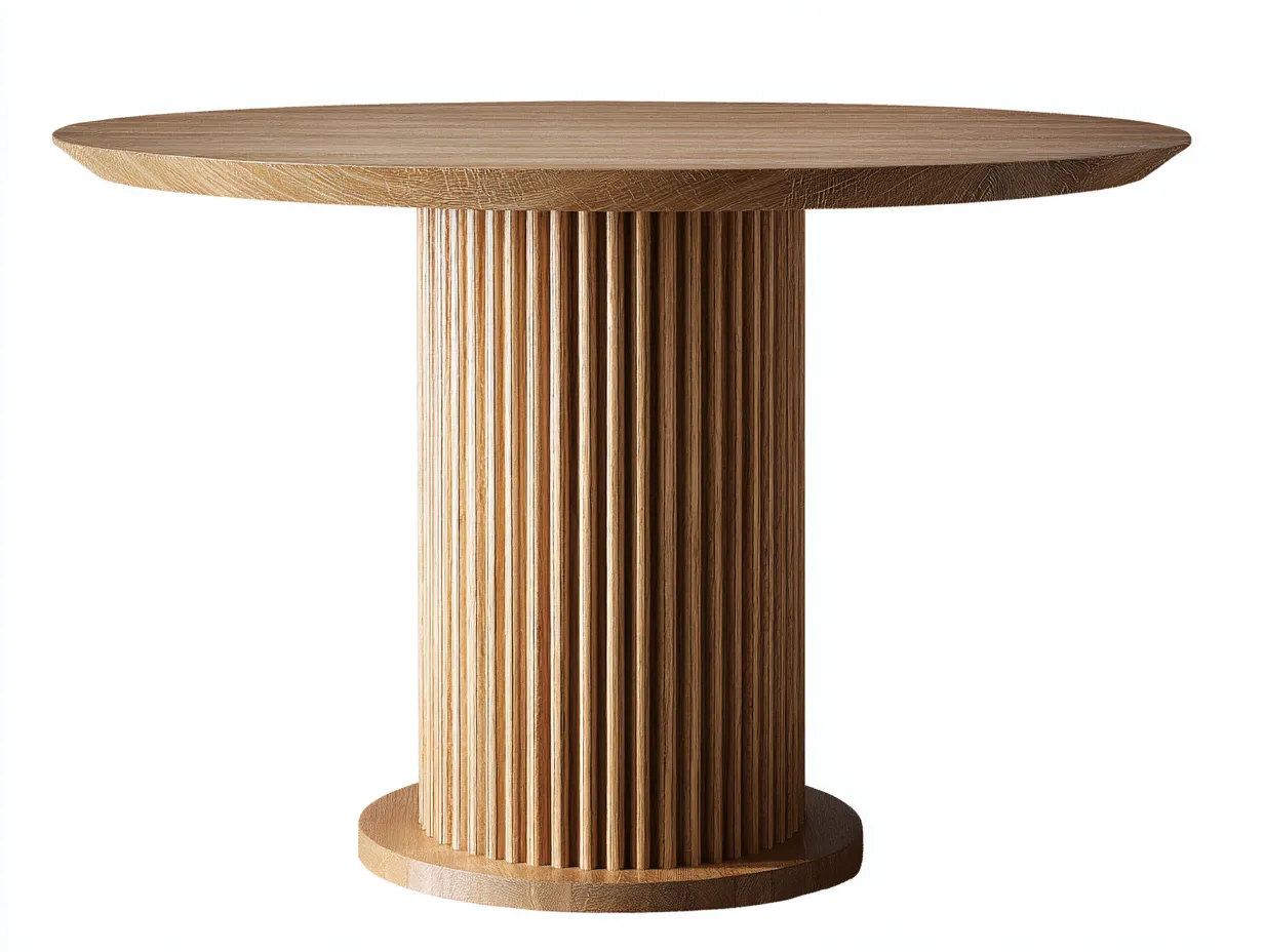 Mesa de jardín redonda de madera maciza 120x120x75cm - Madera natural - Diseño contemporáneo-Sofauppad