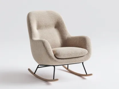 Mecedora 80x85x100 cm - tejido beige - diseño moderno-Sofauppad