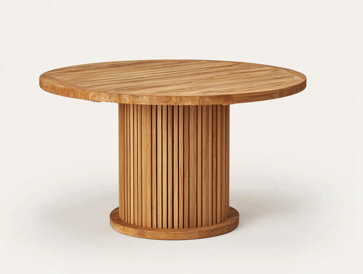 Mesa de jardín de madera 120x120x75 cm - Marrón - Diseño natural-Sofauppad