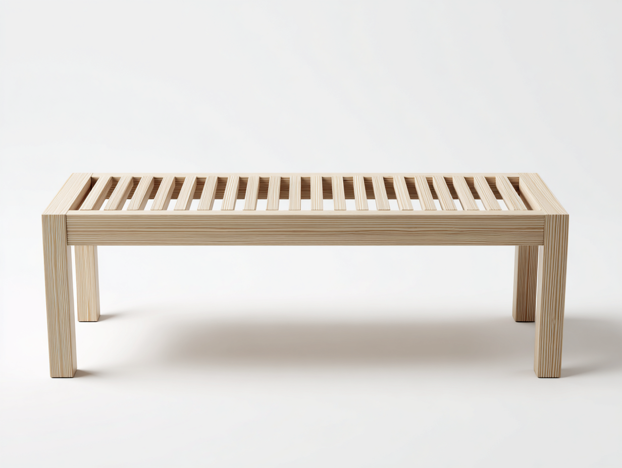 Banco de jardín de madera maciza 140x45x45cm - Madera natural - Diseño minimalista-Sofauppad