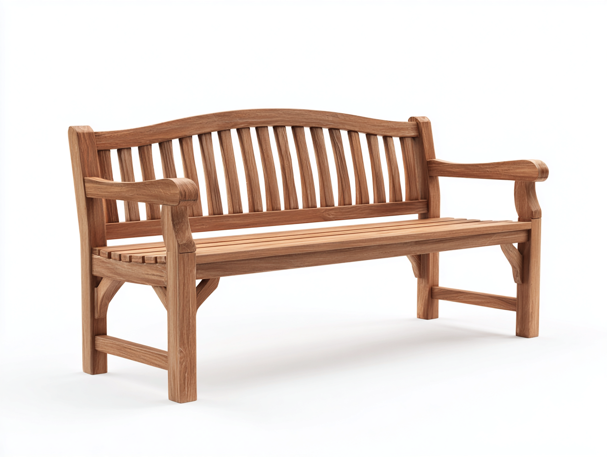 Banco de jardín de madera maciza 160x60x90cm - Madera natural - Diseño tradicional-Sofauppad