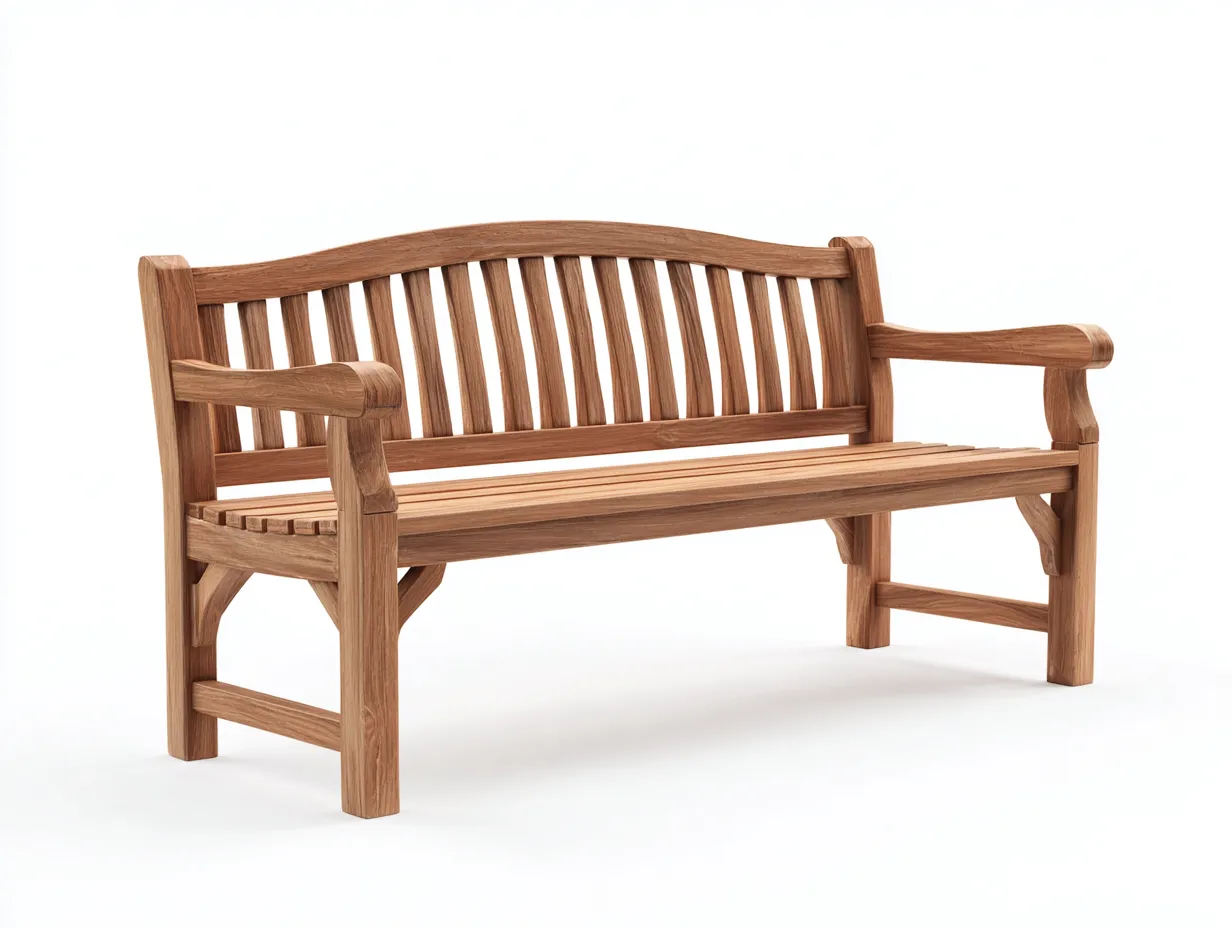 Banco de jardín de madera maciza 160x60x90cm - Madera natural - Diseño tradicional-Sofauppad